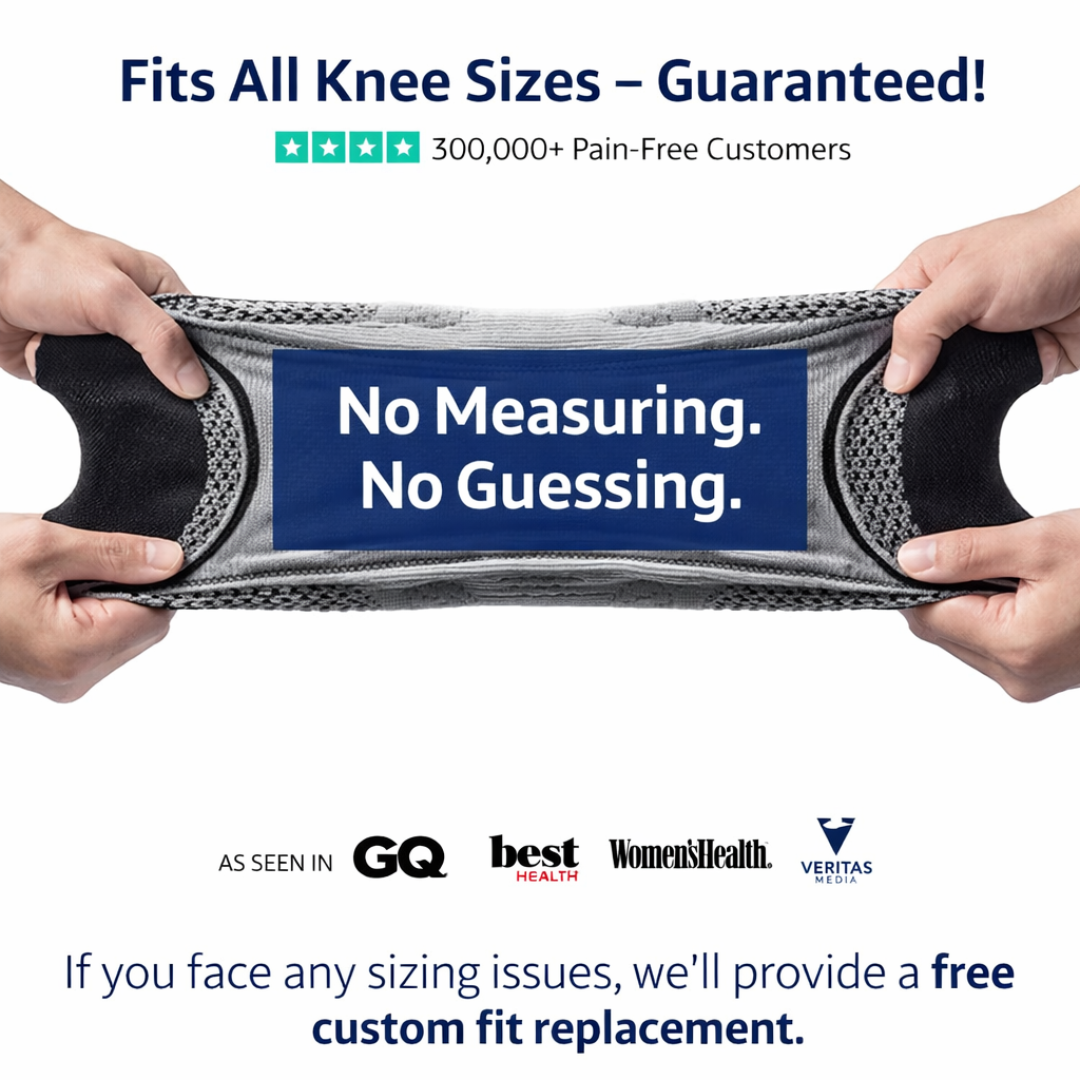 Ultra Knee Elite sleeve shown on a leg climbing stairs