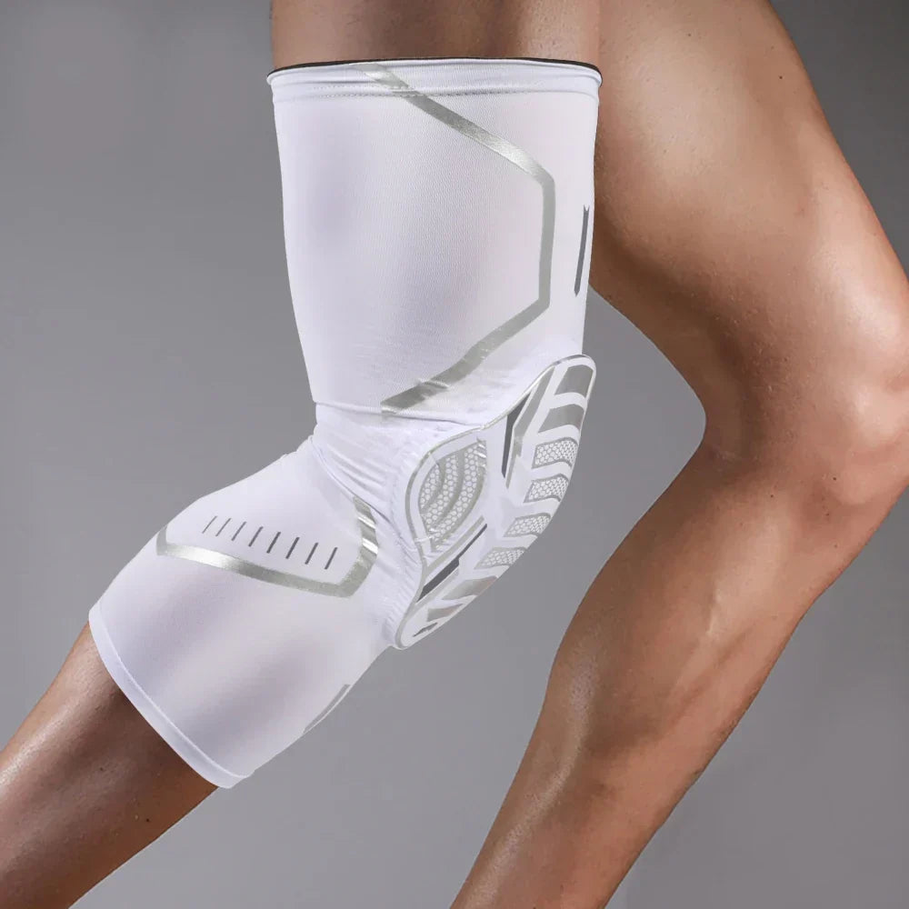 Close-up of the ExoKnee sleeve knit fabric and anti-slip grip band